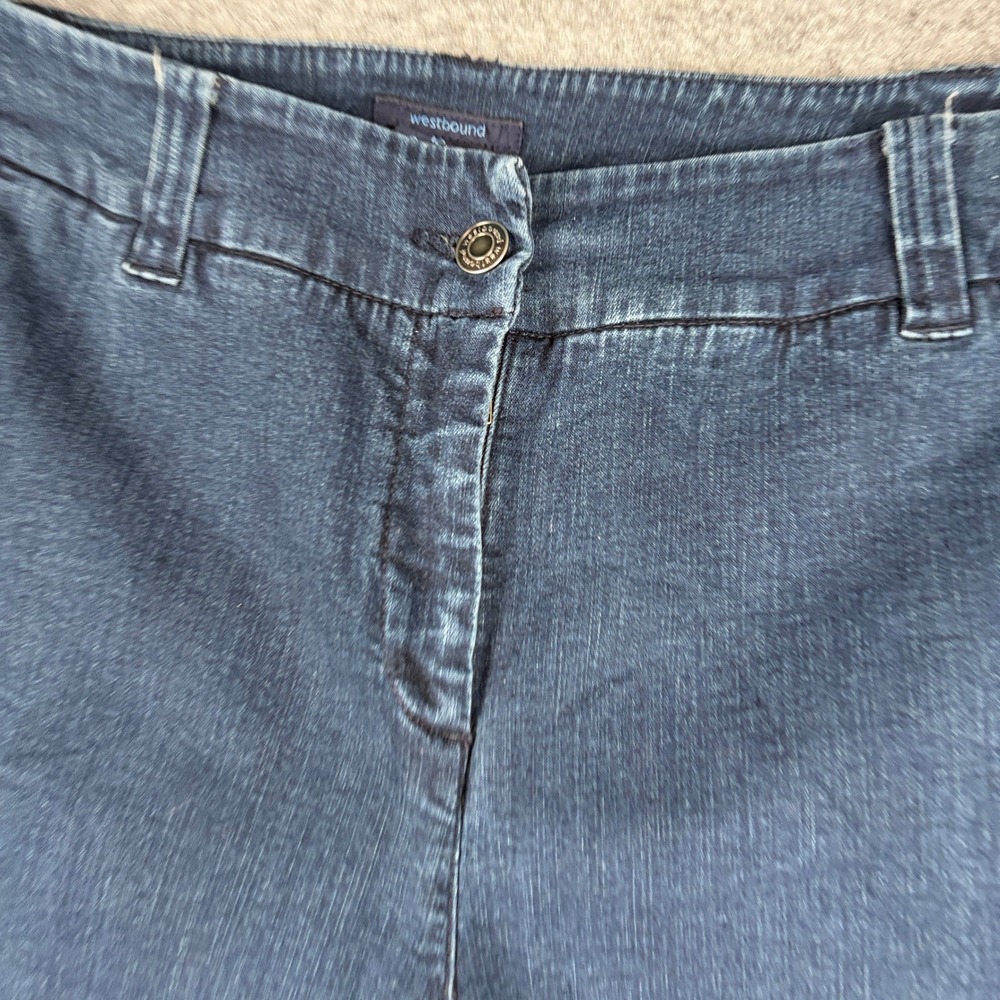 Westbound Wide Leg Jeans Womens 12 Short Dark Wash Trouser Denim High Rise Y2K - Picture 5 of 13